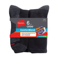 Men's Breathable Cotton Blend Crew Socks - Cushioned Comfort, 6-Pack