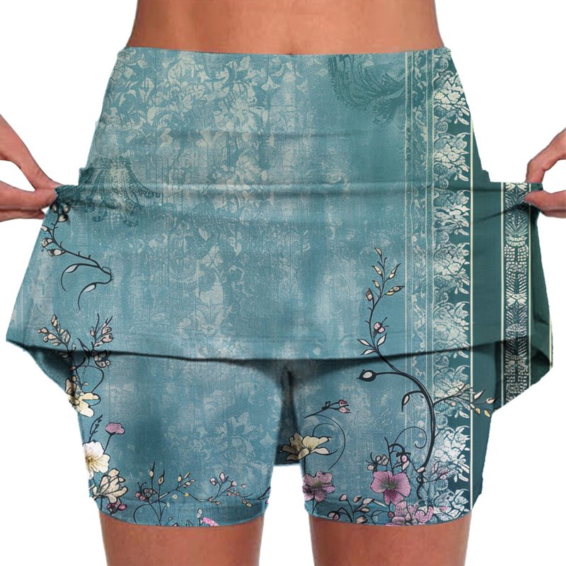 Plus Size Women's Tennis Skirt with Pockets - Quick-Dry Pleated Athletic Skort