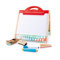 Kids Double-Sided Art Easel with Blackboard and Whiteboard - Portable Toddler Drawing Station