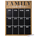 12x16 Inch Black Chalkboard Wall Calendar - Modern Wooden Family Organizer