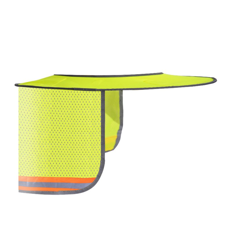 Yellow Hard Hat Sun Shade with Reflective Strips & Breathable Mesh - Construction & Outdoor Safety Cover