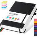 A5 Hardcover Lined Notebook Journal for Writing - 320 Pages, Leather Cover, College Ruled, Daily Planner for Work & School, Black