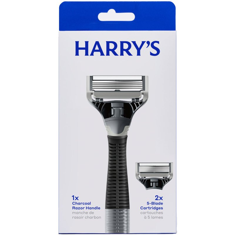 Men's Charcoal 5-Blade Razor with Handle & Refill Blades - Close Shave