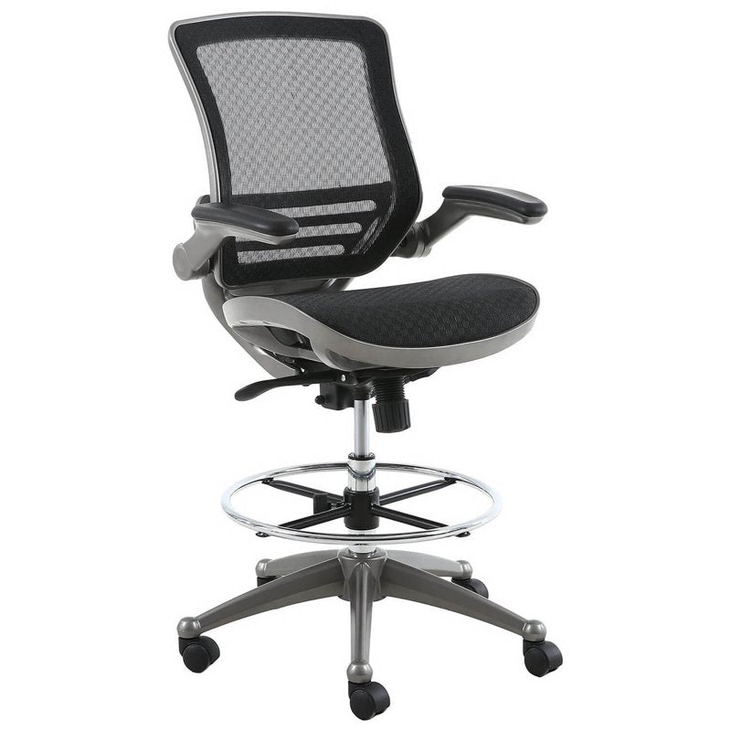 Heavy Duty Mesh Drafting Chair with Lumbar Support - Ergonomic Office Stool