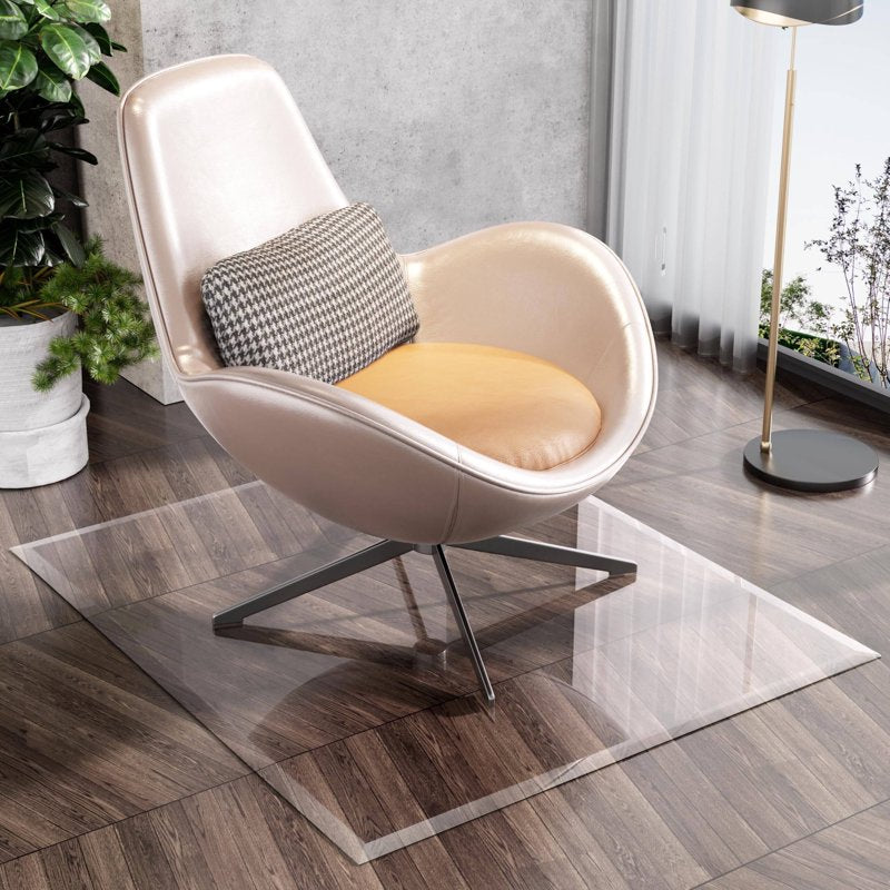 Clear Tempered Glass Chair Mat for Carpet & Hardwood Floors - Beveled Edges Office Desk Protector