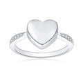 Heart Rhinestone Cremation Ring Jewelry Stainless Steel Memorial Keepsake with Urn and Box