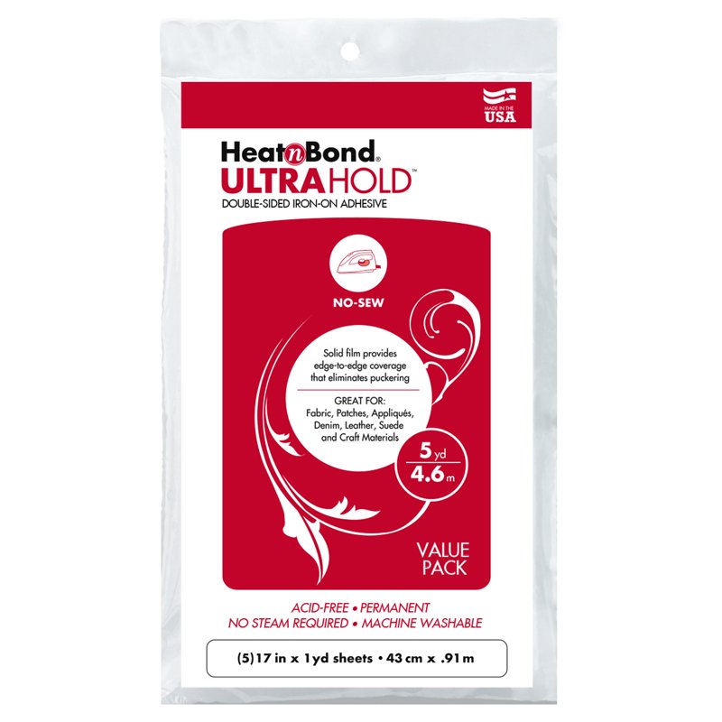 HeatnBond UltraHold Iron-On Fabric Adhesive Roll - Strong No-Sew Bonding