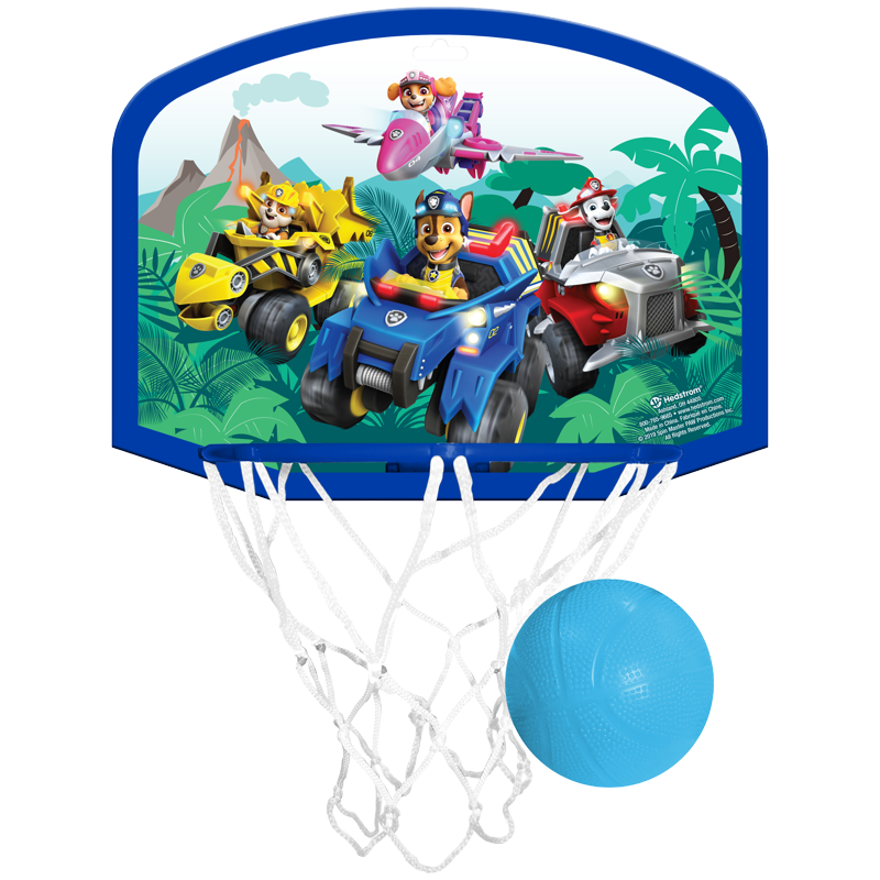 Indoor Kids Basketball Hoop Set - Paw Patrol Over-the-Door Mini Playset for Ages 3+