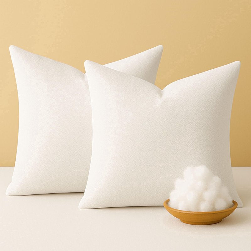 Square Throw Pillow Inserts Set - Plush Polyester Cushion Fillers for Couch Bed Chair