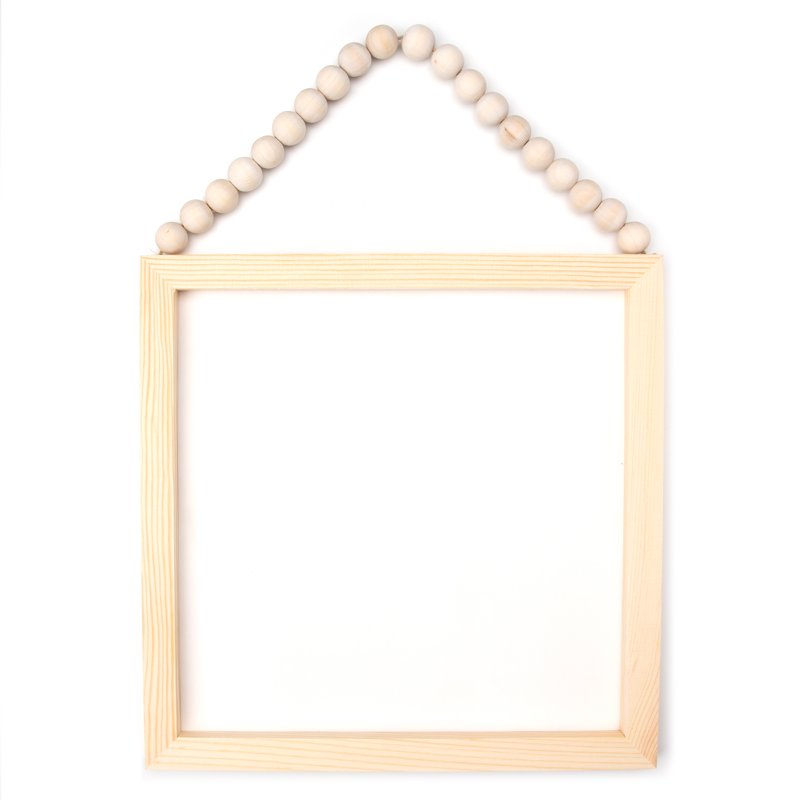 12x12 Inch Square Canvas with Unfinished Wooden Frame and Beaded Handle for Crafts