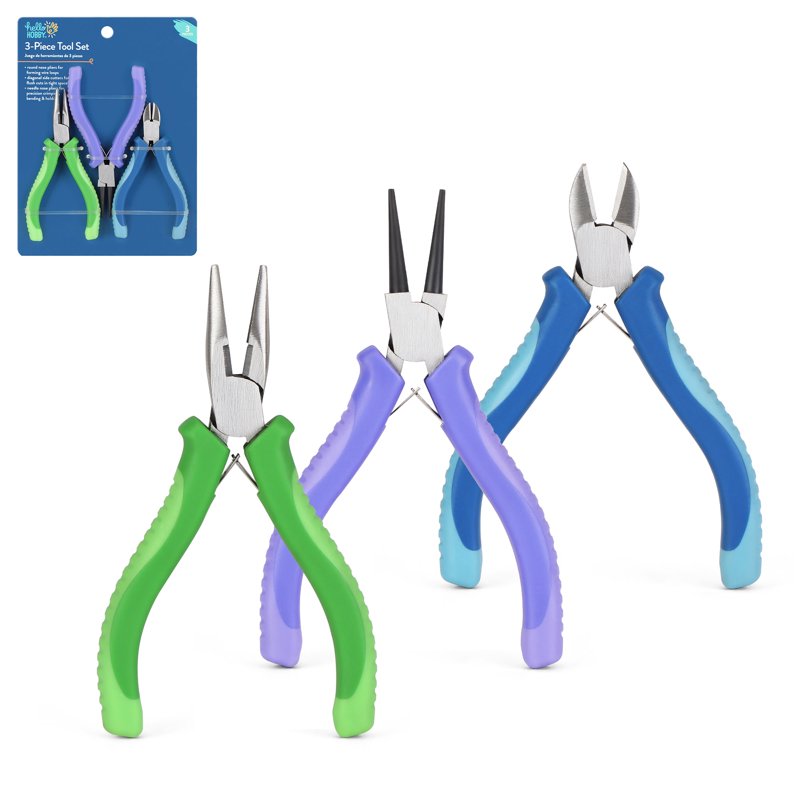 Jewelry Pliers Set - Round Nose Needle Nose & Side Cutter Tools for Jewelry Making