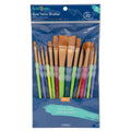 15Pcs Gold Taklon Art & Craft Brush Set - Versatile Painting Tools