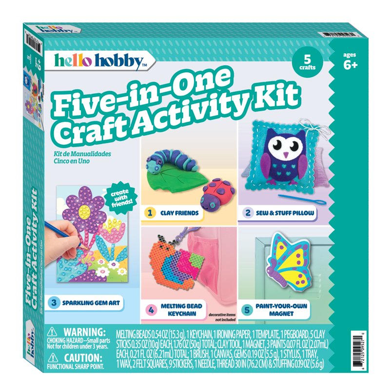 Kids Arts and Crafts Kit with 5 Projects - Creative DIY Set for Kids