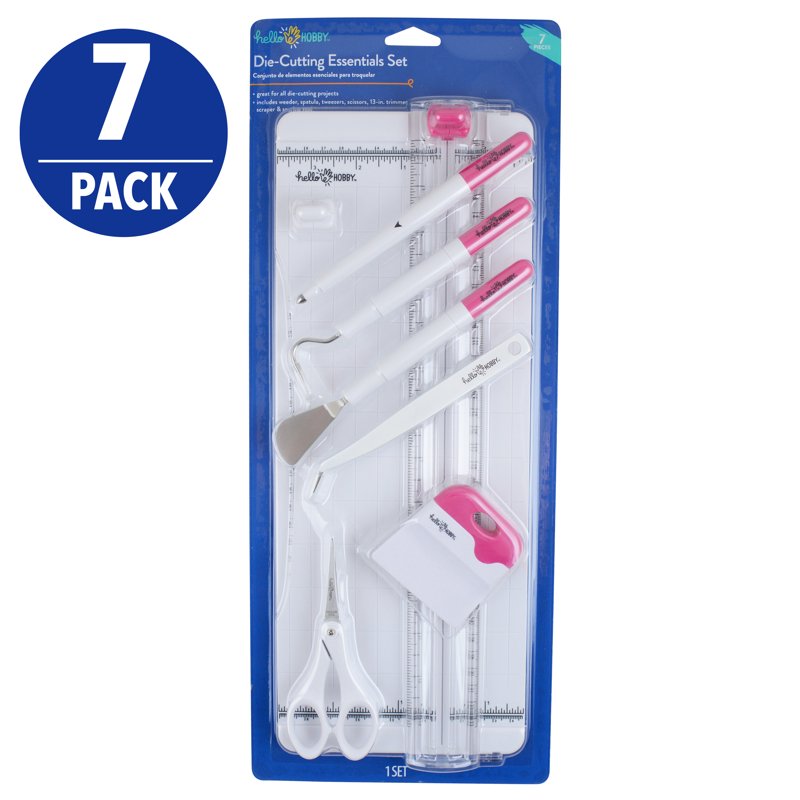 Pink Vinyl Craft Tool Kit - 7 Essential DIY & Scrapbooking Accessories