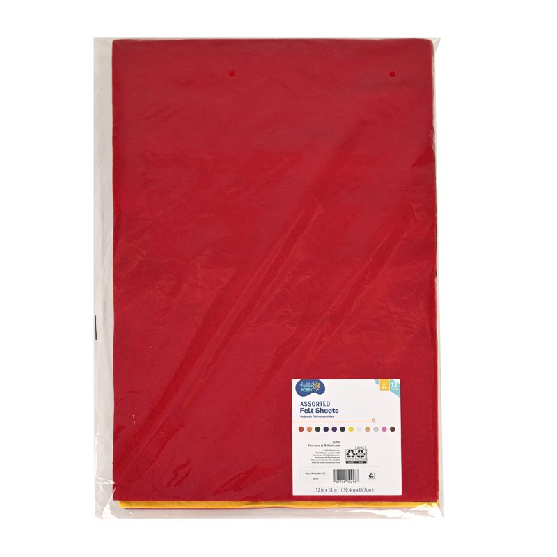 Multicolor Felt Sheets 12-Pack for Sewing & Craft Projects