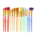 15-Piece Art Brush Set for Kids - Watercolors, Acrylics & Crafting