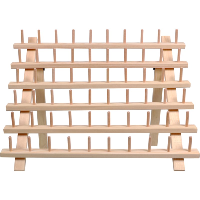 Wood Thread Spool Rack Holds 60 Spools Wall & Table Mount Sewing Organizer