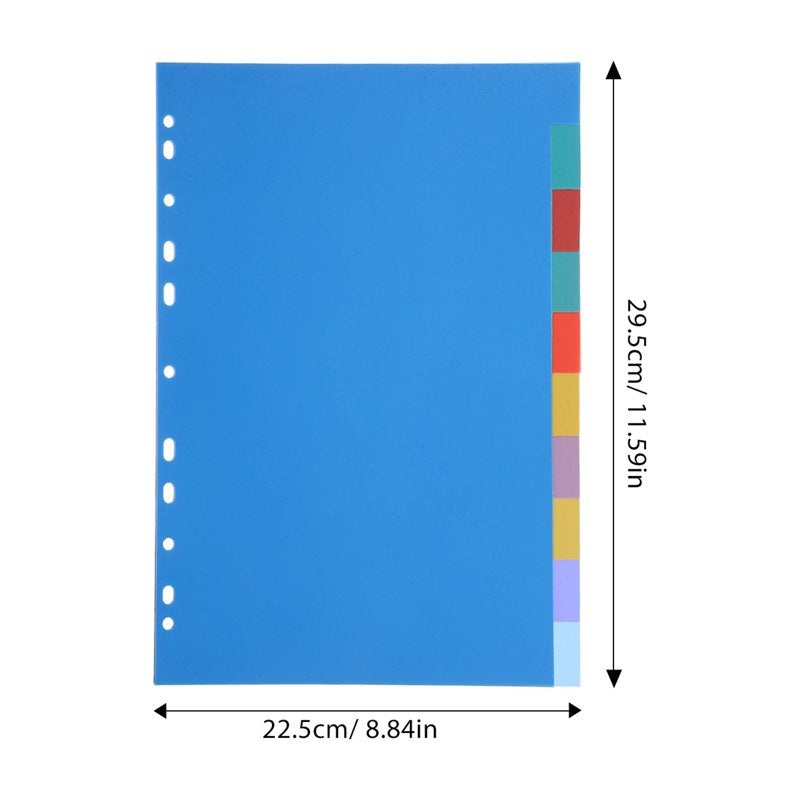 10-Pack Binder Dividers with Tabs Waterproof Sheet Protectors Office Organization