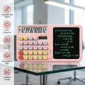 Pink Dual Power Silent Calculator with Writing Pad and Stylus - Office & School Desk Tool
