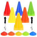 Sports Training Cones Set 24 Training Cones + 10 Disc Cones for Soccer Drills