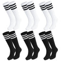 Kids Soccer Socks 6 Pairs Breathable Baseball Socks for Boys & Girls - 6-9 Years (Black, White) Variation of THIS listing