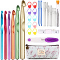 Large Aluminum Crochet Hooks Set for Thick Wool with Storage Case