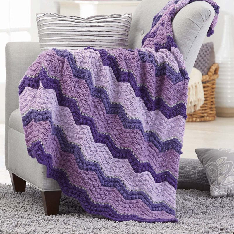 Lavender & Lilac Crochet Afghan Kit - Includes Yarn & Instructions