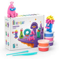 Kids Air Dry Clay Kit with Interactive App - 6 Monster Sculptures, Non-Toxic & Safe for Ages 3+