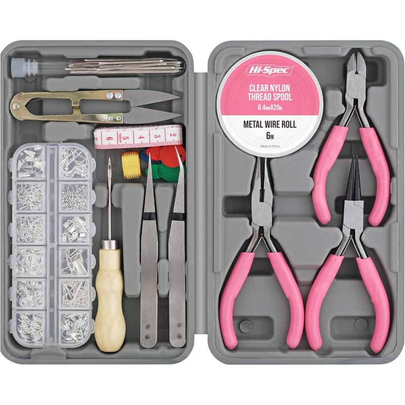 Jewelry Making Tool Kit with 600 Findings, Pliers, Needles & Accessories