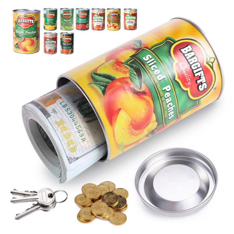 Hidden Safe Can Diversion Safe Fake Can with Hidden Compartment for Valuables - Peach