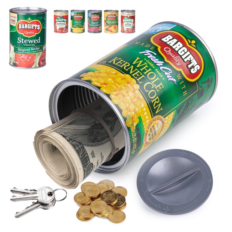 Fake Can Safe with Secret Compartment Discreet Storage for Valuables - Corn