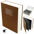 Small Brown Book Safe with Lock Disguised as Dictionary for Valuables