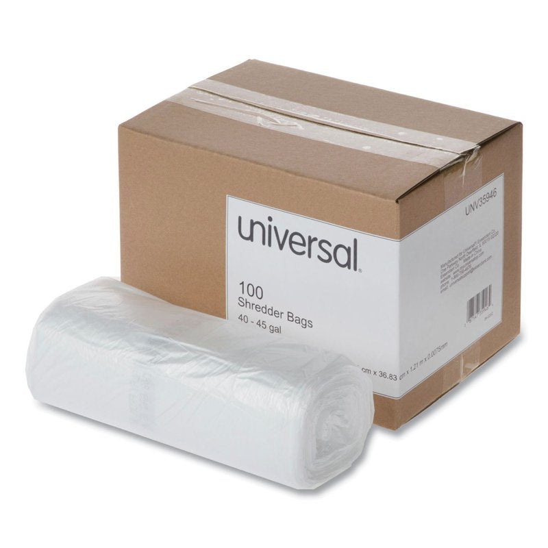 40-45 Gallon Capacity Heavy-Duty Clear Garbage Bags - 100 Pack