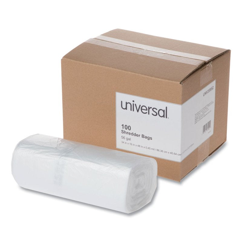 56 Gal Heavy-Duty Garbage Bags for Shredders - 100 Pack