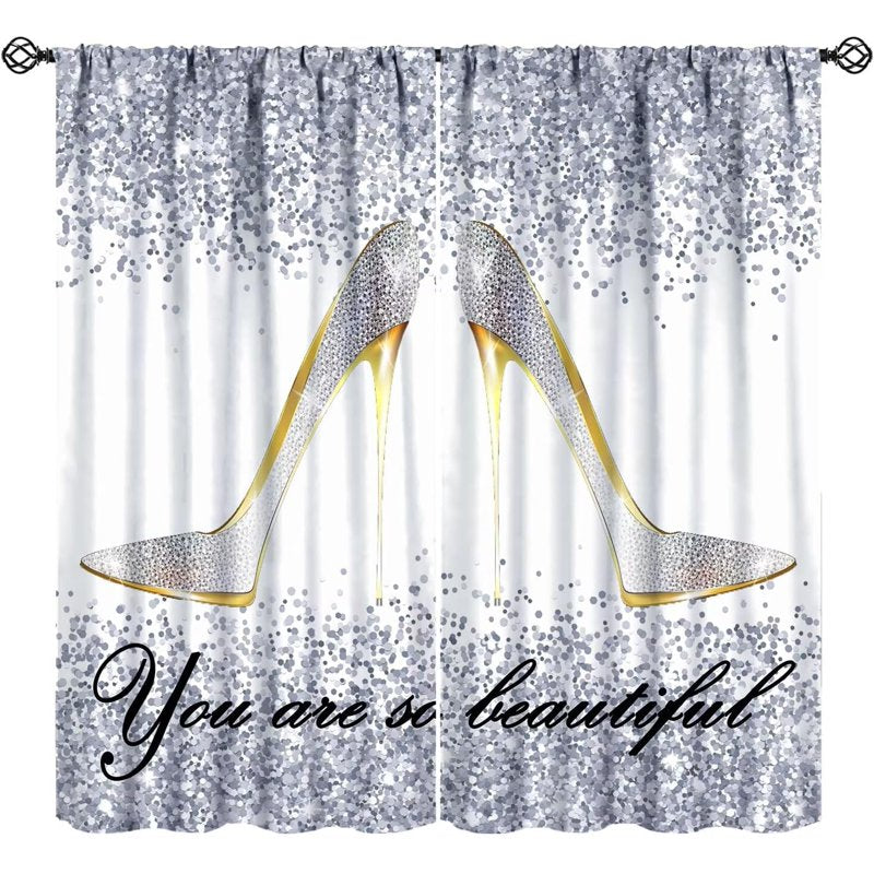 Blackout Curtains for Bedroom & Living Room - Modern Art Print 2 Panels
