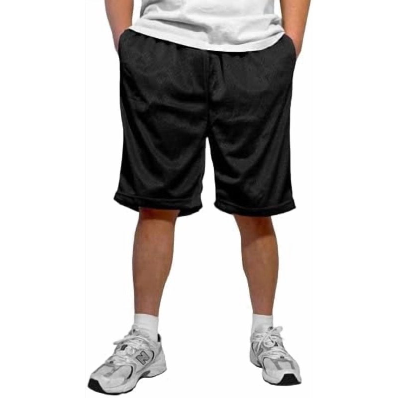 Men's Athletic Mesh Shorts with Drawstring & Pockets - Lightweight Gym Workout Wear