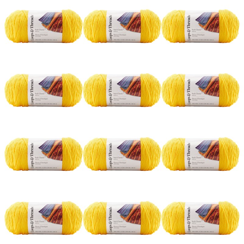 Neon Yarn Pack for Knitting Crochet and Arts & Crafts - Medium Weight 12 Pack