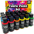 Fabric Paint Set - 24 Vibrant Colors for Clothing & Crafts, Washable & Non-Toxic