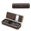 Genuine Leather Fountain Pen Case for 3 Pens with Card Slot - Handmade