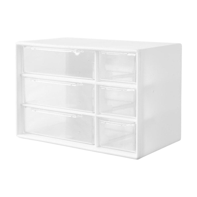 Stackable Desk Organizer with 6 Drawers, Clear Plastic Storage Box for Office Supplies
