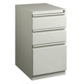 20-Inch Metal Mobile Pedestal File Cabinet with 3 Drawers - Light Gray