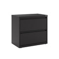 30-Inch Wide Metal 2-Drawer Lateral File Cabinet - Black Office Storage