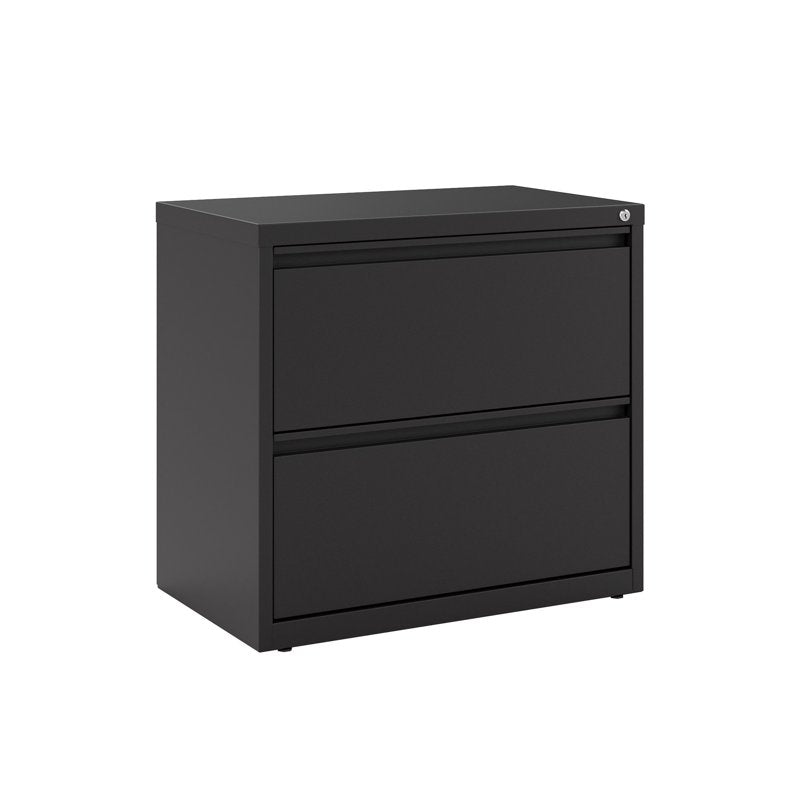30-Inch Wide Metal 2-Drawer Lateral File Cabinet - Black Office Storage