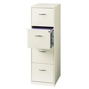 18-Inch Deep Metal File Cabinet with 4 Drawers - Pearl White Office Storage
