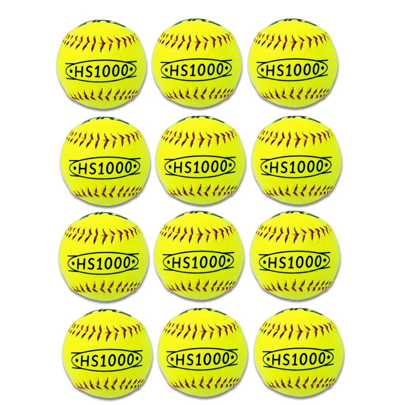 12-Inch Practice Softballs - Official Size & Weight for Baseball and Softball Training - 12 Pack