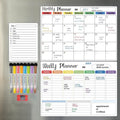 Magnetic Dry Erase Whiteboard Calendar for Fridge - Weekly Meal & Grocery Planner