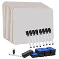 Mini Double-Sided Dry Erase Whiteboard Set with Pens & Erasers - 8 Pack