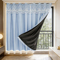 Double Layer Blackout Curtains for Bedroom Bay Windows - Thermal Insulated, No Drill, Rental Friendly Drapes