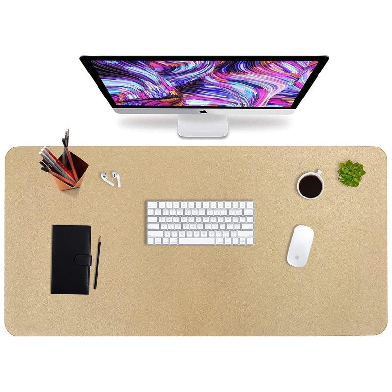 Waterproof Dual-Sided Desk Pad 31.5 x 15.8 Inches Leather Office Protector