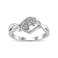 Natural Diamond Heart Ring in Sterling Silver - 1/20 Carat for Women